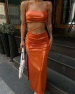 Dvodjelni set Toscana - narandžasti - Slika 5