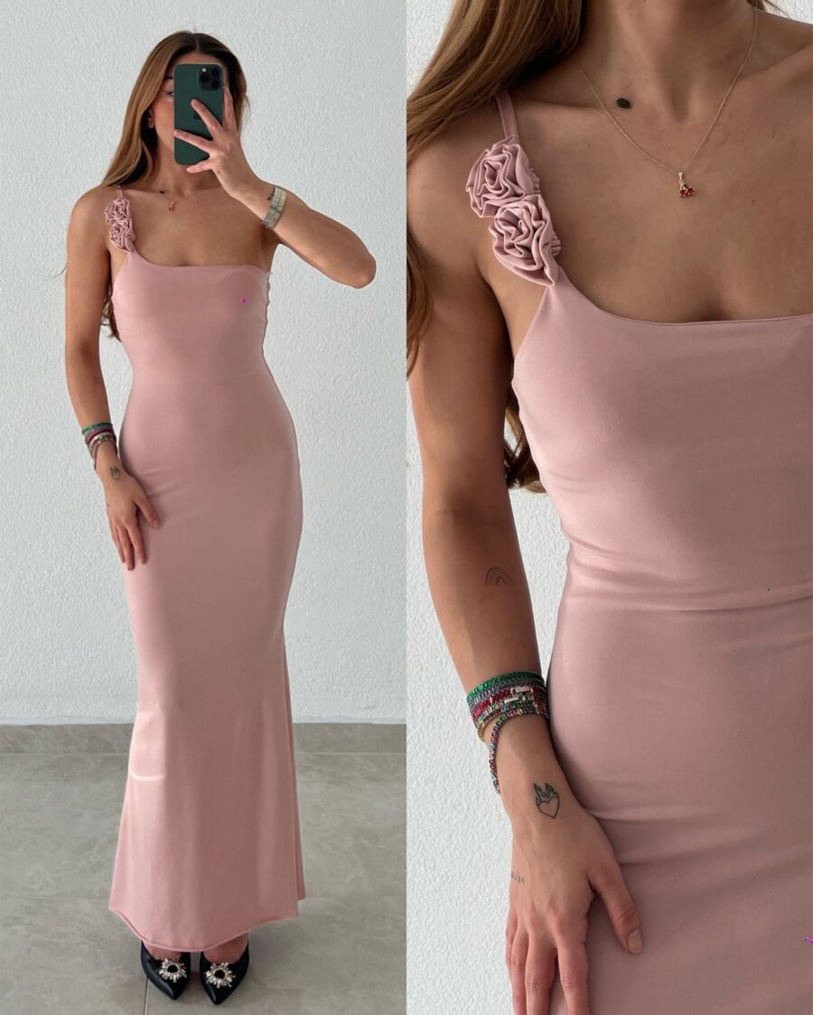 Midi haljina Lana - puder - Slika 1