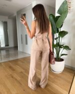 Dvodjelni laneni set Laurent - smeđi - Slika 5