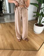 Dvodjelni laneni set Laurent - smeđi - Slika 6