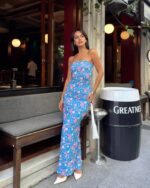 Midi haljina Mei - plava