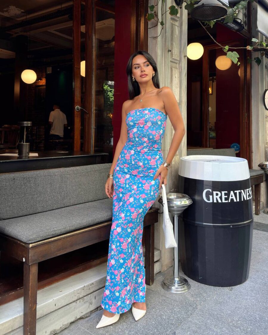 Midi haljina Mei - plava - Slika 1