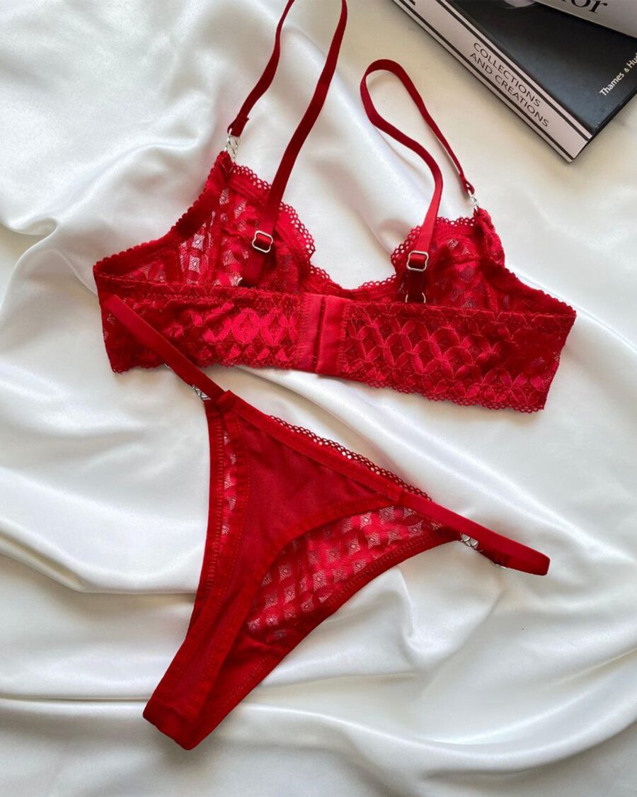Lingerie set Retro - crveni - Slika 2