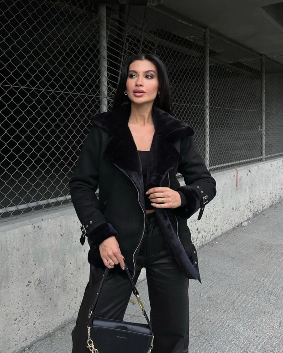 Oversize jakna Barbara - crna - Slika 3