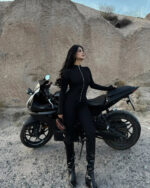 Kombinezon sa zipperom Ryx - crni - Slika 4