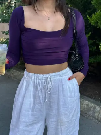 Crop majica Lila- ljubičasta 6 Lunatik