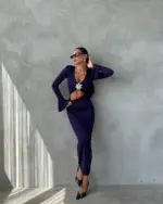 Midi haljina Laora - ljubičasta - Slika 3