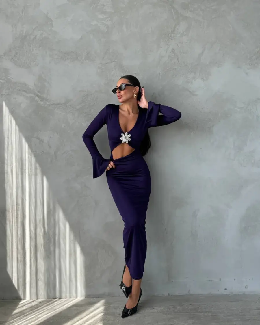 Midi haljina Laora - ljubičasta - Slika 3