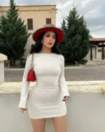 Mini haljina Callie - cream - Slika 8