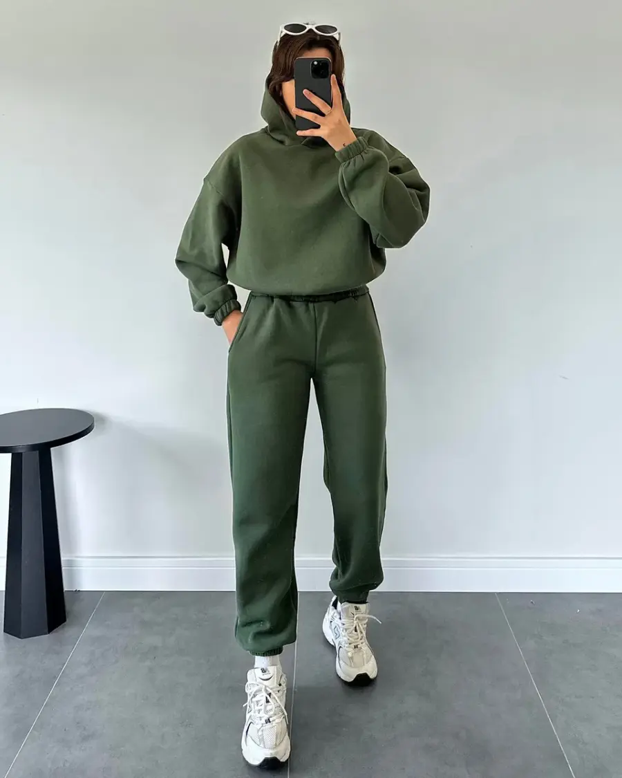 Dvodjelna termo trenerka Nina - maslinasta - Slika 1