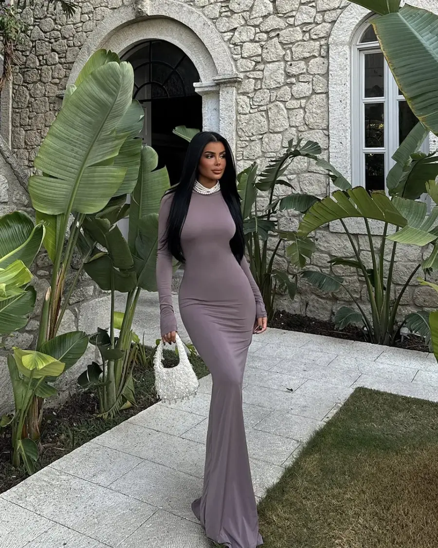 Maxi haljina Doss - taupe - Slika 4