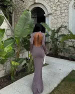 Maxi haljina Doss - taupe - Slika 3