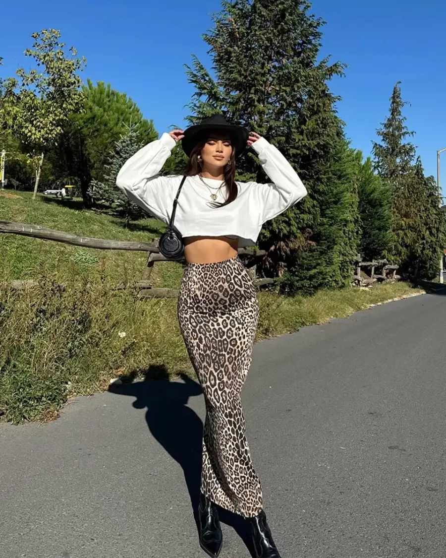 Maxi suknja Pamina - leopard print - Slika 5