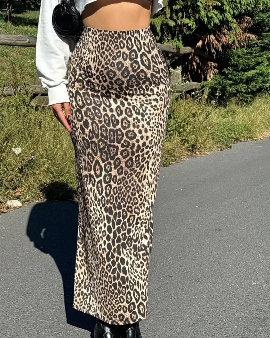 Maxi suknja Pamina - leopard print - Slika 6