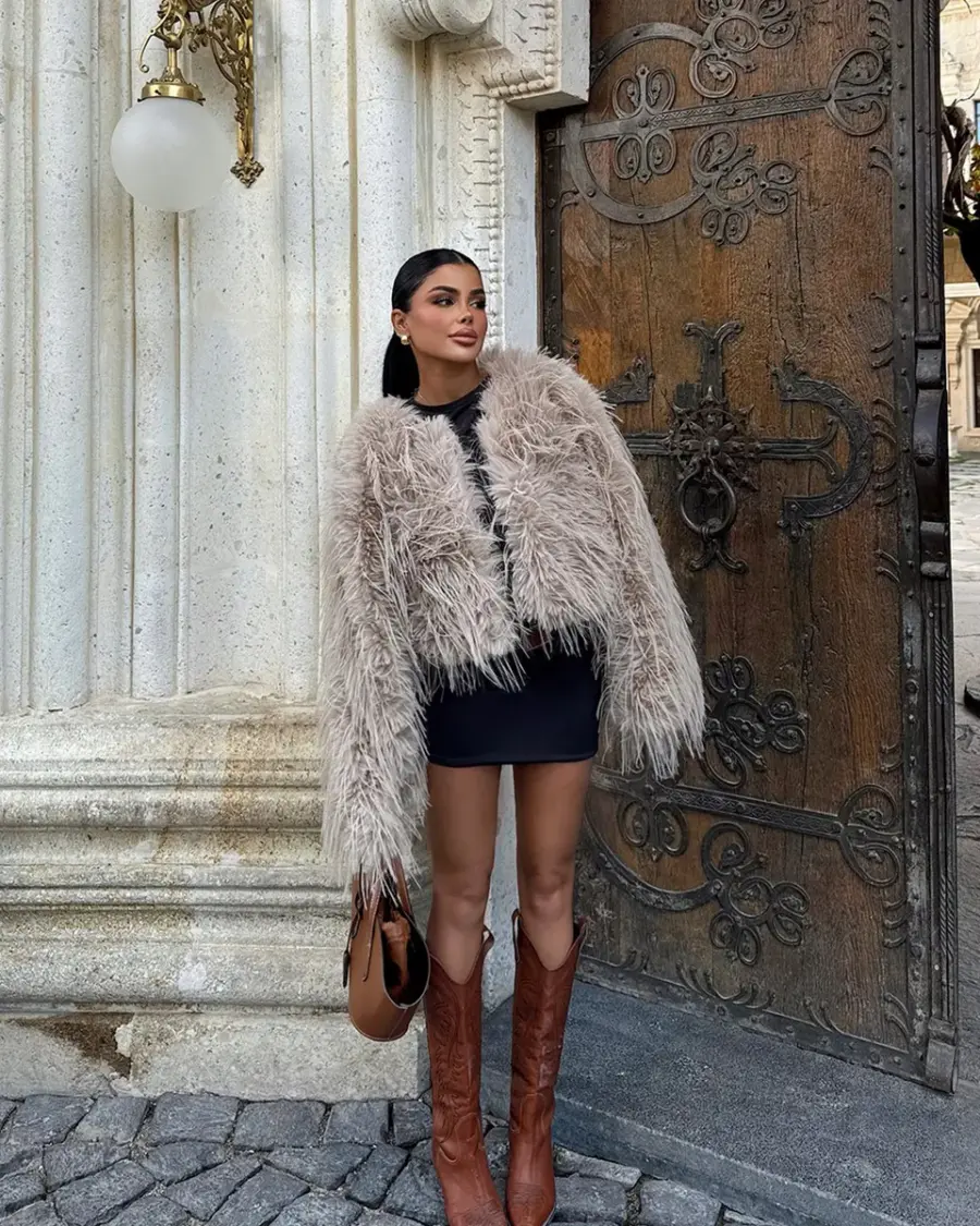 Krznena jakna Blaise - bež - Slika 2