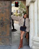 Krznena jakna Blaise - bež - Slika 4