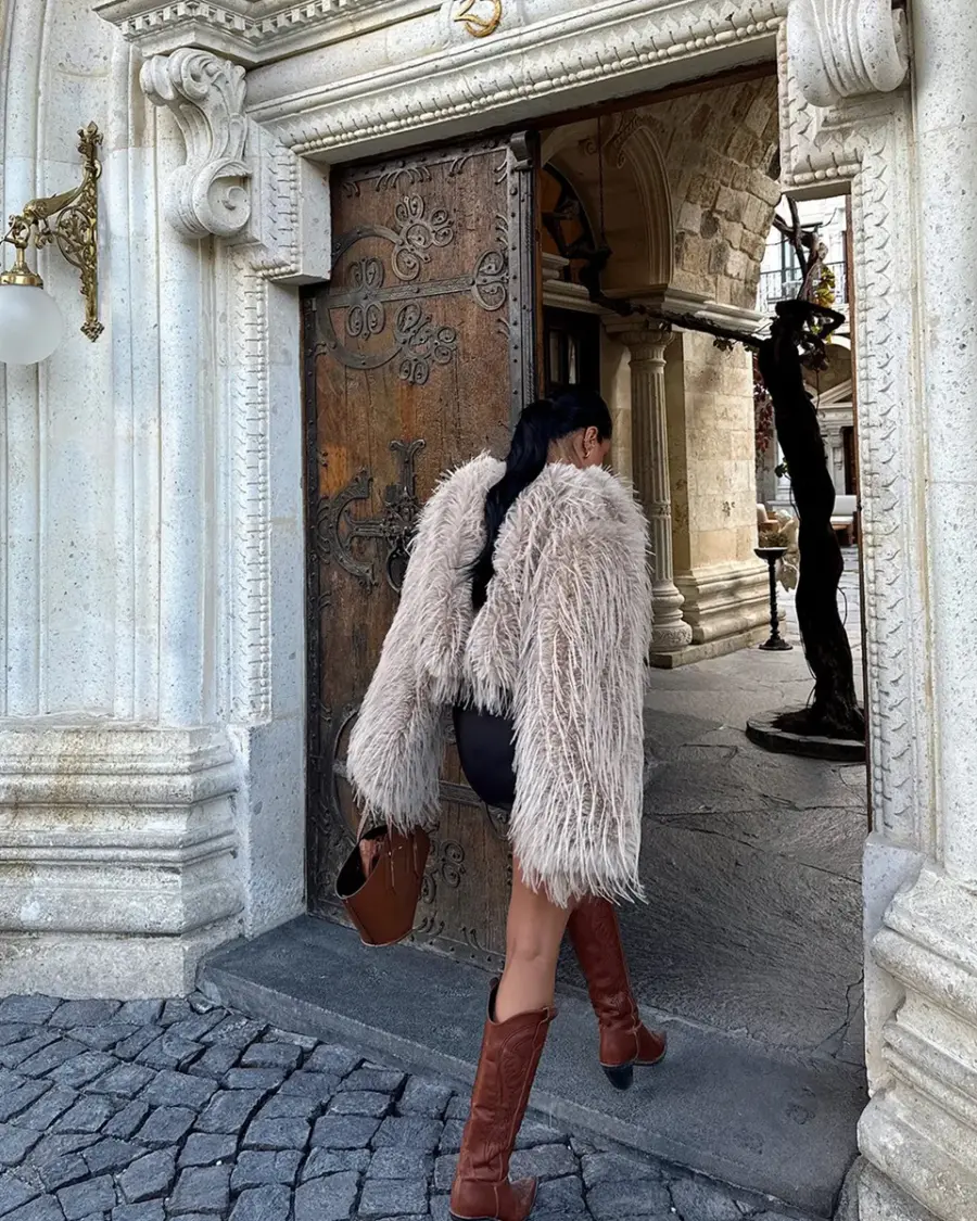 Krznena jakna Blaise - bež - Slika 5