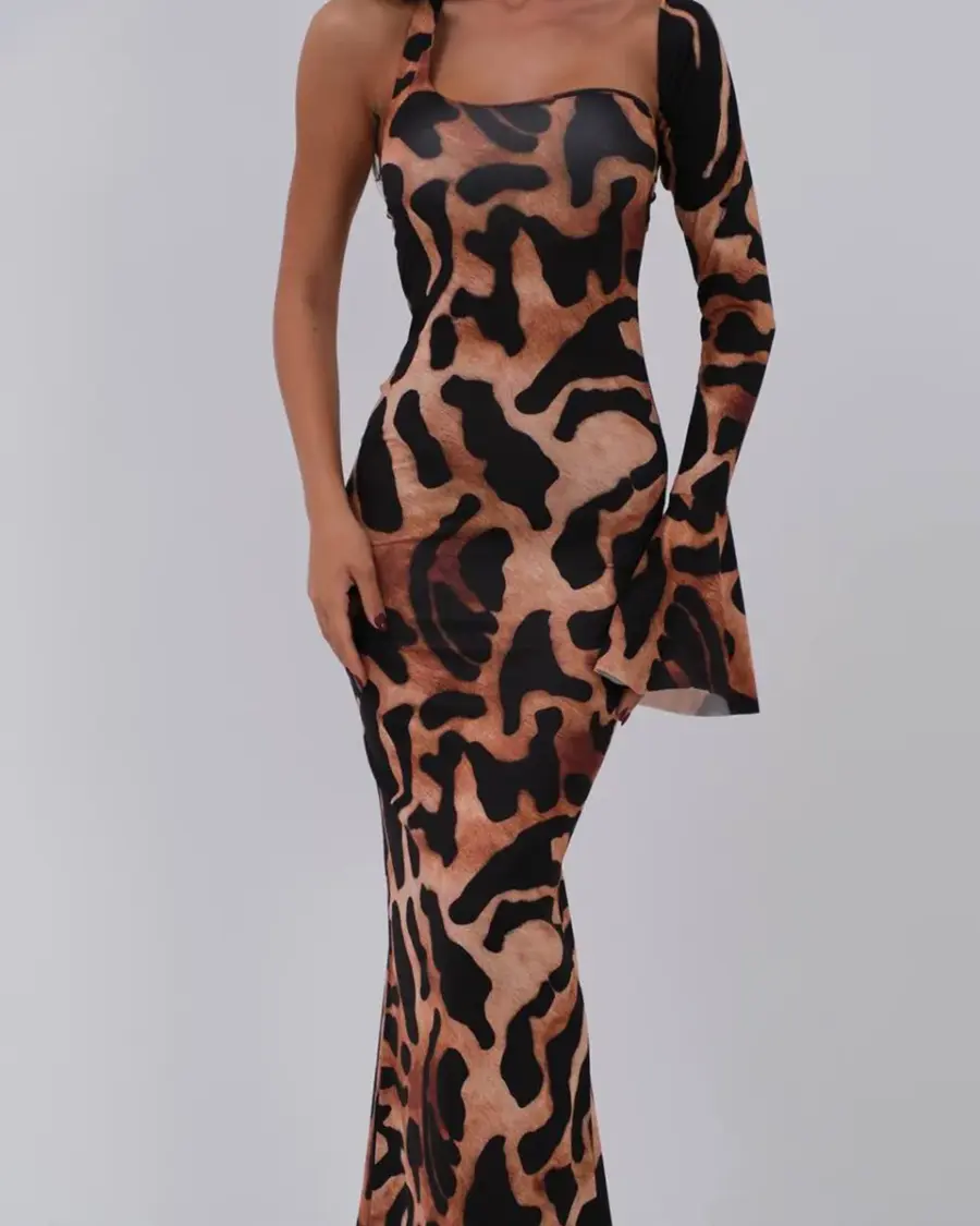 Maxi haljina Maris - leopard print - Slika 6