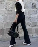 Flare tajice Robyn - crne - Slika 4