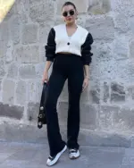 Flare tajice Robyn - crne - Slika 3