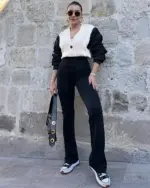 Flare tajice Robyn - crne - Slika 2