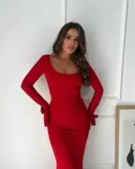 Maxi haljina Peggy - crvena - Slika 2