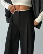 Palazzo hlače Tallulah - crne - Slika 3