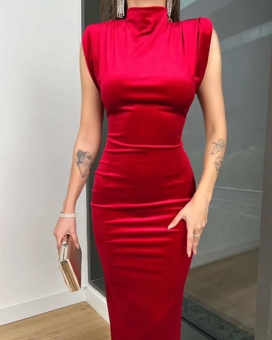 Midi haljina Niall - crvena - Slika 3