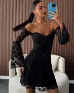 Mini haljina Clemmy - crna - Slika 2