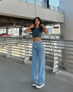 Farmerice ravnog kroja Laziel - svijetli teksas - Slika 6