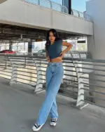 Farmerice ravnog kroja Laziel - svijetli teksas - Slika 4