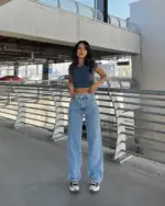 Farmerice ravnog kroja Laziel - svijetli teksas - Slika 2