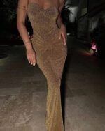 Maxi haljina Modena - golden - Slika 4