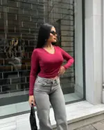 Majica Tatum - bordo - Slika 2