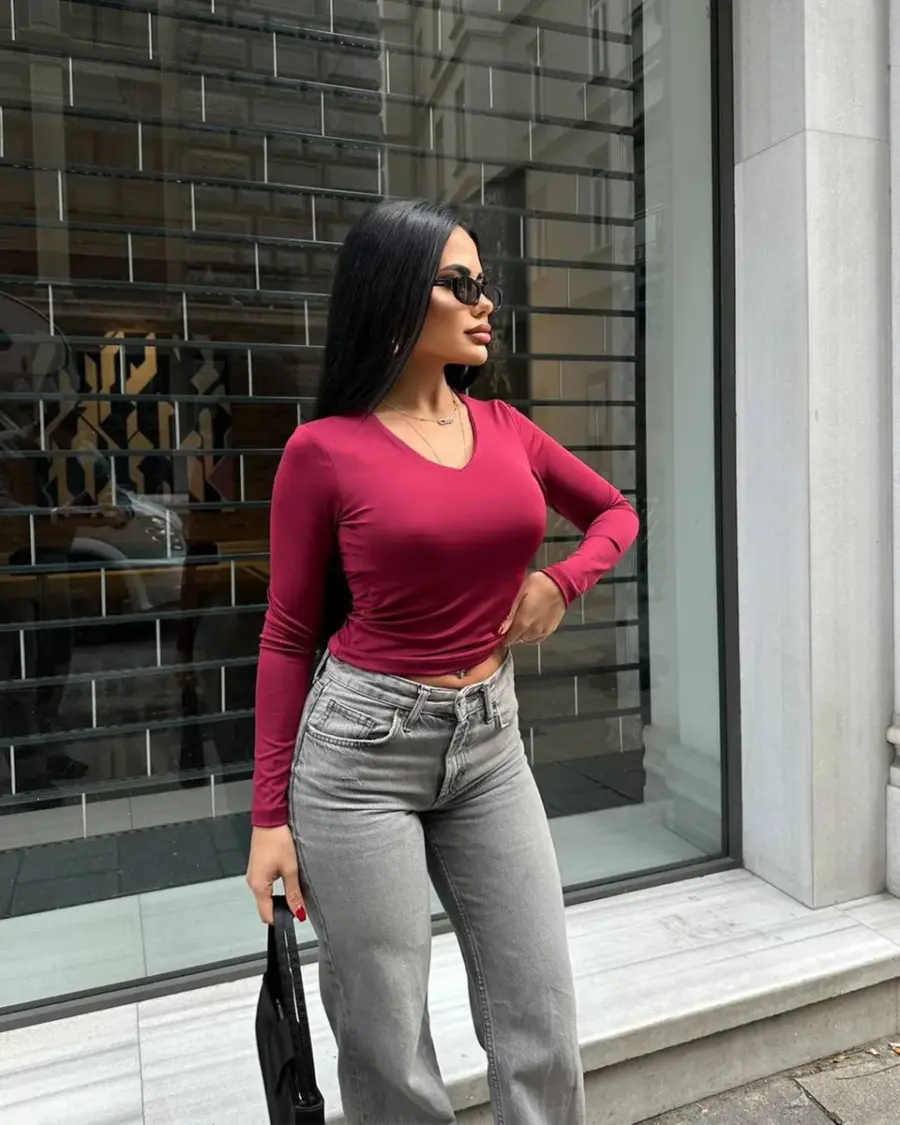 Majica Tatum - bordo - Slika 2