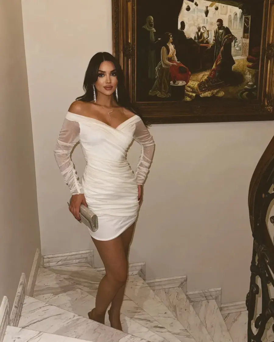 Mini haljina Luciana - bijela - Slika 5