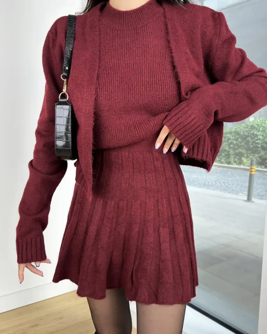 Trodjelni set Beata - bordo - Slika 2