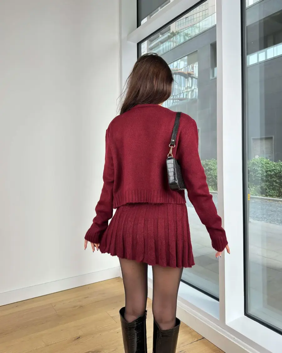 Trodjelni set Beata - bordo - Slika 3