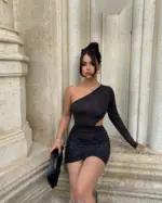 Mini haljina Larina - crna - Slika 4