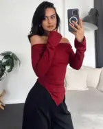 Majica Wren - bordo - Slika 4