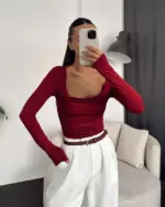 Majica Briseis - bordo - Slika 2