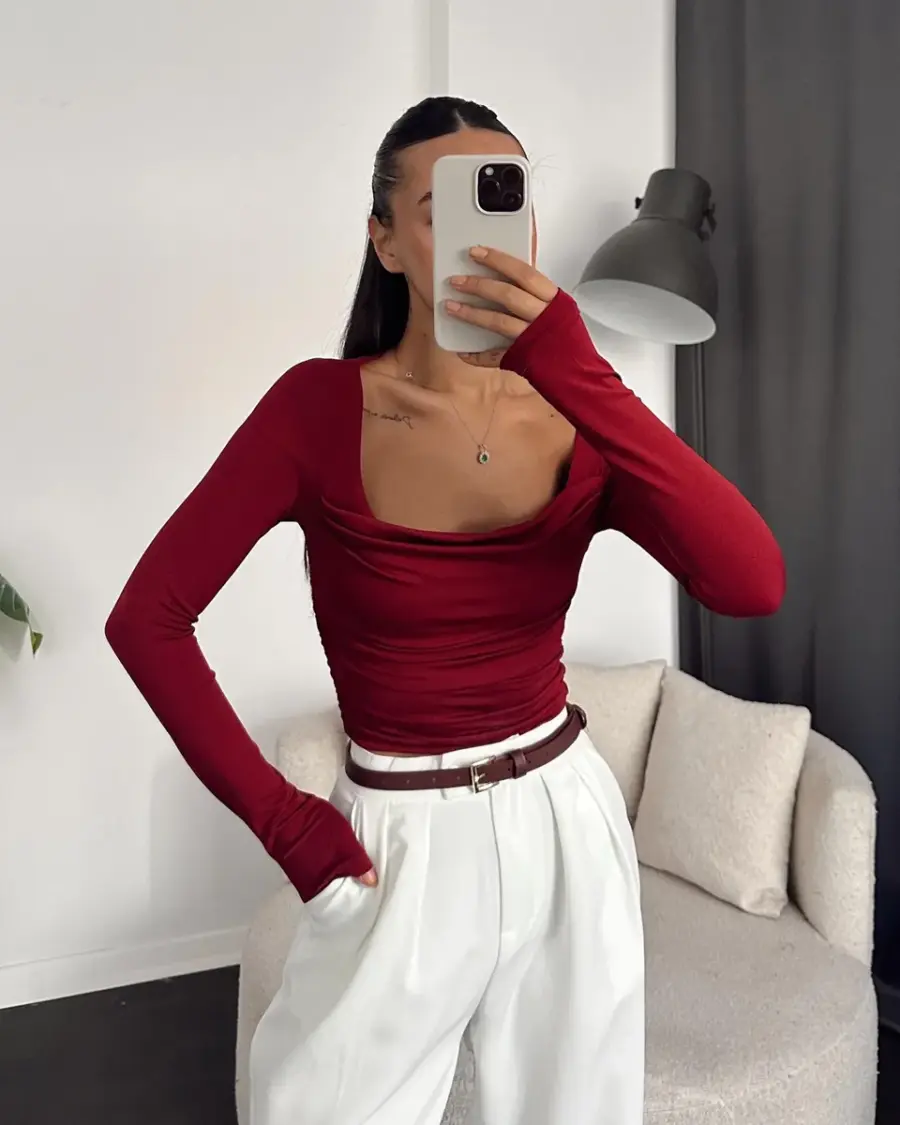 Majica Briseis - bordo - Slika 2