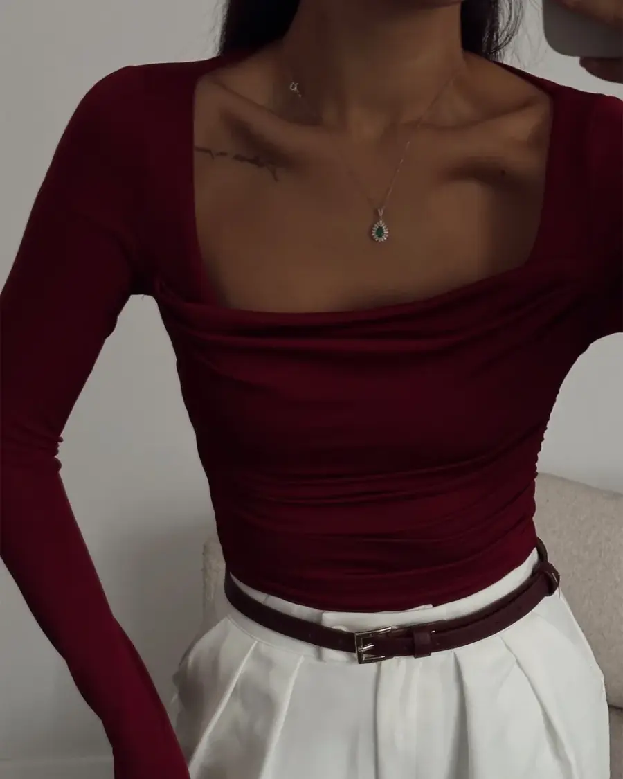 Majica Briseis - bordo - Slika 4