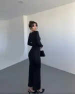 Maxi haljina Marleni - crna - Slika 4