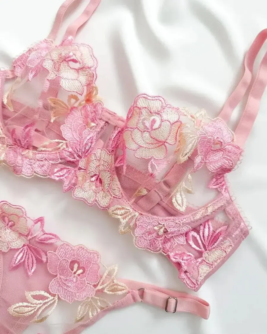 Dvodjelni lingerie set Carla - rozi - Slika 6