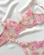 Dvodjelni lingerie set Carla - rozi - Slika 4