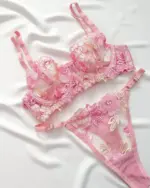 Dvodjelni lingerie set Carla - rozi - Slika 3