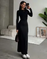 Midi haljina Sara - crna - Slika 2