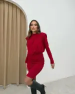 Mini haljina Evelie - crvena - Slika 3