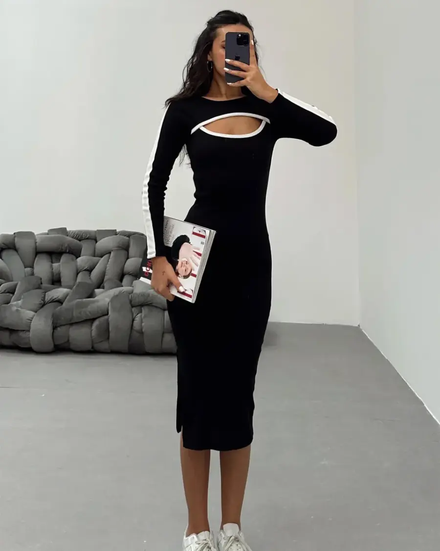 Midi haljina Wilona - crna - Slika 3